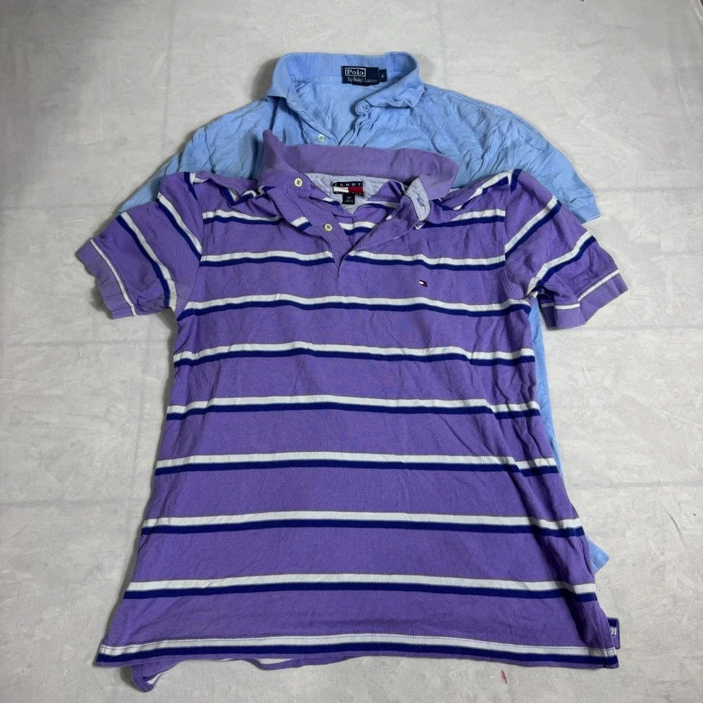 Polo Ralph Lauren Tommy Hilfiger Mens Polo Shirt Blue Purple Comfort S Lot Of 3
